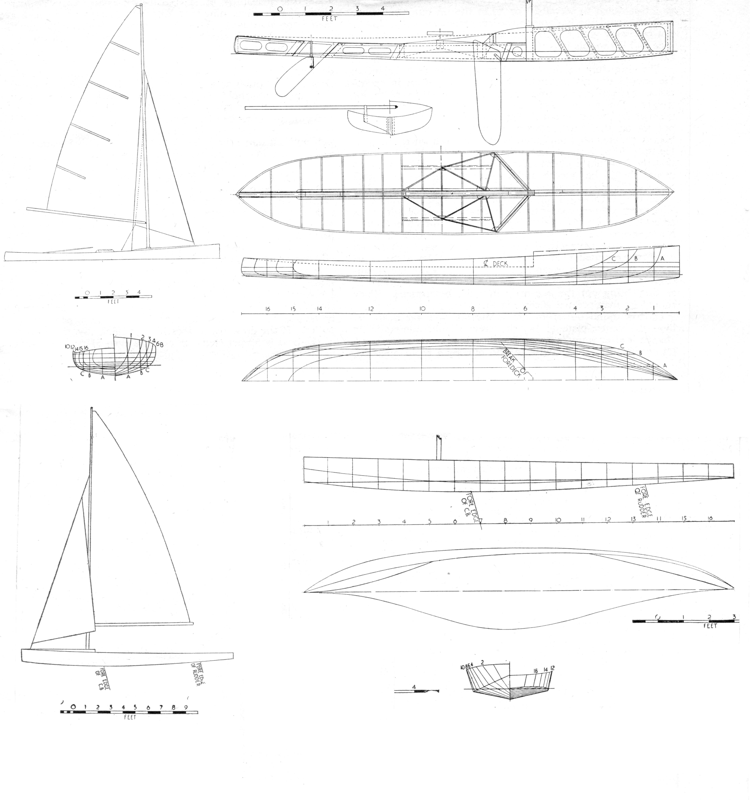 Line Drawing: Lines of Canoes Conquest and Eastwind.