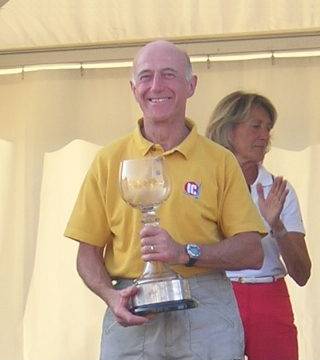 Photo: Colin Newman with the Europa Cup at the 2006 medal ceremony. © Colin Newman/Mike Rowe